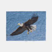 Bald eagle in flight フリースブランケット (正面(横))