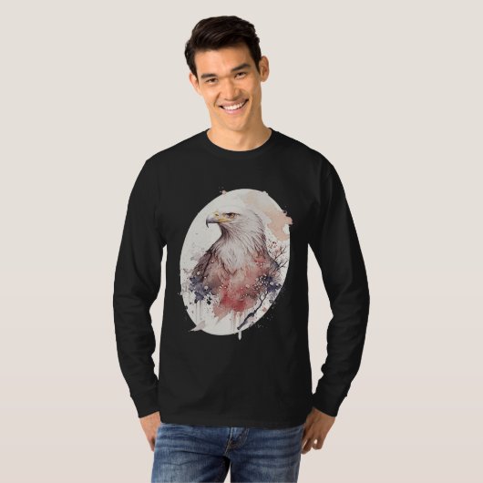 Bald Eagle Japanese Cherry Blossom Sakura Wildlife Tシャツ (正面フル)