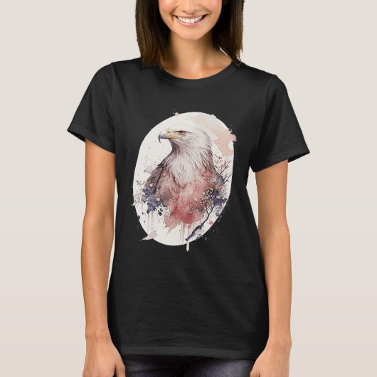 Bald Eagle Japanese Cherry Blossom Sakura Wildlife Tシャツ (正面)