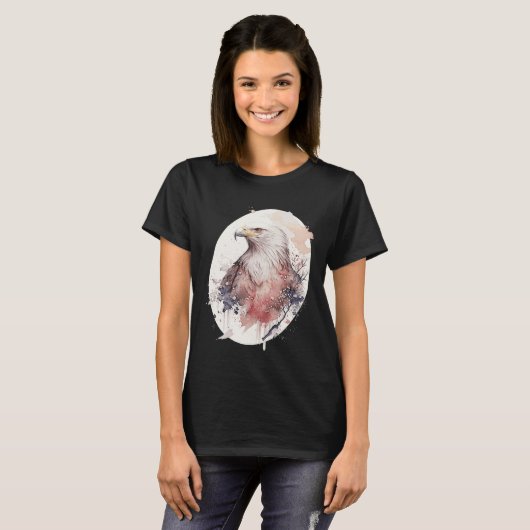 Bald Eagle Japanese Cherry Blossom Sakura Wildlife Tシャツ (正面フル)