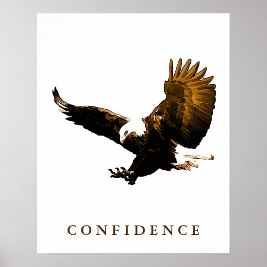 Bald Eagle Motivational Confidence Art Posters ポスター (正面)