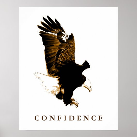 Bald Eagle Motivational Confidence Artwork ポスター (正面)