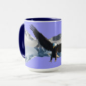 Bald Eagle & Mountain Wildlife Teaまたはコーヒーカップ マグカップ (正面左)