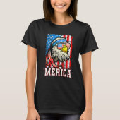 Bald Eagle Mullet Merica American Flag  4th Of Jul Tシャツ (正面)