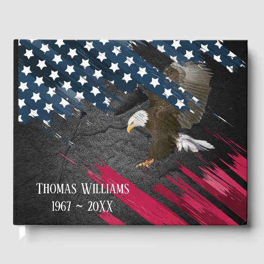 Bald Eagle on Flag for Military Funeral ゲストブック (正面)