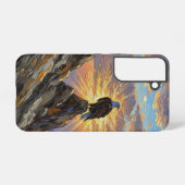 Bald Eagle on Mountain Peak at Sunrise  Samsung Galaxyケース (裏面横)