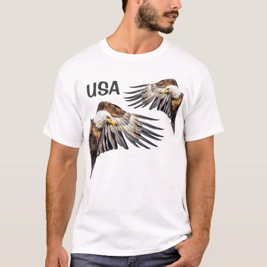 Bald Eagle on the Wing/USA Tシャツ (正面)