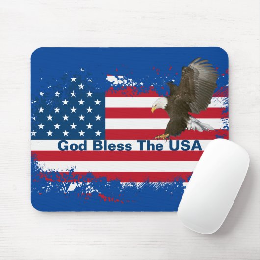 Bald Eagle On USA FlagMousepadマウスパッド マウスパッド (マウス)