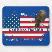 Bald Eagle On USA FlagMousepadマウスパッド マウスパッド (正面)