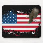 Bald Eagle On USA FlagMousepad マウスパッド (正面)