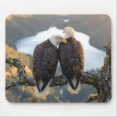 Bald Eagle Overlooking a Mountain Lake マウスパッド (正面)