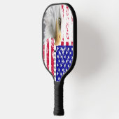 Bald Eagle Personalized American Flag ピックルボールラケット (左)
