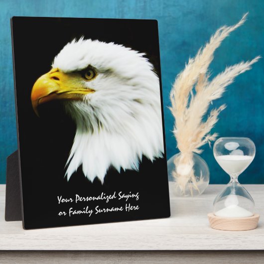 Bald Eagle Photo on Black フォトプラーク (側面)