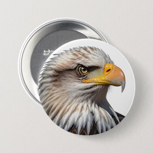 Bald Eagle Profile 缶バッジ (正面&裏面)