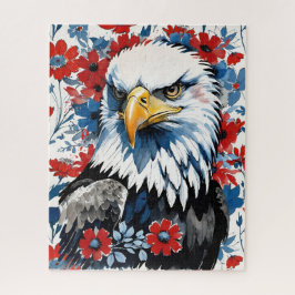 Bald Eagle Red White and BlueフローラUSA ジグソーパズル