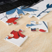 Bald Eagle Red White and BlueフローラUSA ジグソーパズル (側面)