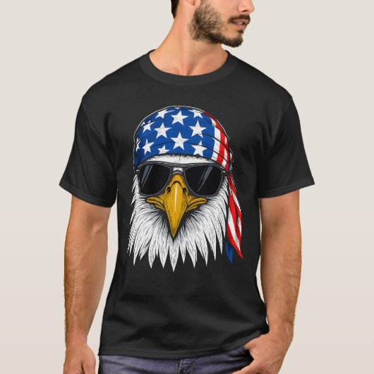 Bald Eagle Red White and Blue Independence Day Tシャツ (正面)