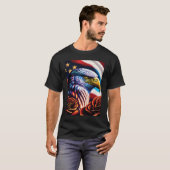 Bald Eagle Rose Patriotic 4th of July USA American Tシャツ (正面フル)