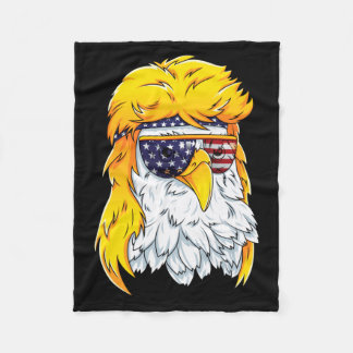 Bald Eagle Shirt 80s Mullet Eagle Aamerica Usa 4th フリースブランケット