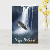 Bald Eagle & Snoqualmie秋グリーティングカード カード (黄色い花)