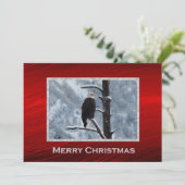 Bald Eagle Snow Tree Photo Christmas Flat シーズンカード (スタンド正面)