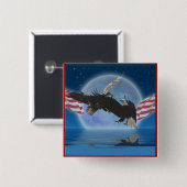 BALD EAGLE & US FLAGパトリオットシリーズ 缶バッジ (正面&裏面)