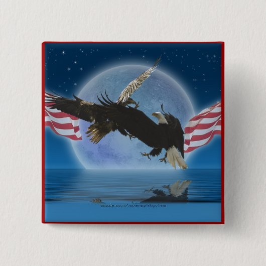 BALD EAGLE & US FLAGパトリオットシリーズ 缶バッジ (正面)