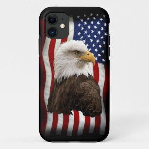 Bald Eagle & US Flag愛国的な携帯電話ケース iPhone 11 ケース