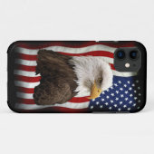 Bald Eagle & US Flag愛国的な携帯電話ケース Case-Mate iPhoneケース (裏面(横))