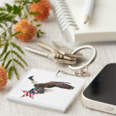 Bald eagle US flag キーホルダー (正面右)