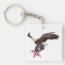 Bald eagle US flag キーホルダー