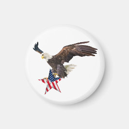 Bald eagle US flag マグネット