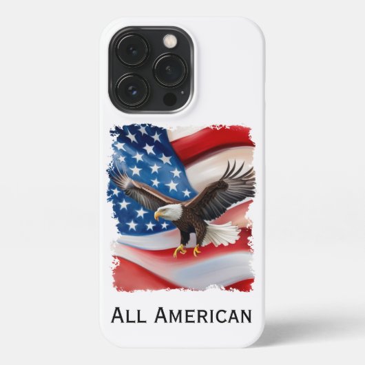 Bald Eagle & US Flag 4th Of July iPhoneケース (裏面)