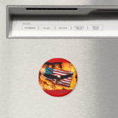 Bald Eagle & US Flag Patriotic Collection マグネット (インサイチュ (食洗機))