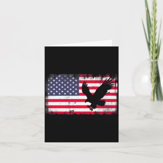 Bald Eagle Usa Flag Patriotic Fourth Of July Dom カード (正面)
