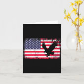 Bald Eagle Usa Flag Patriotic Fourth Of July Dom カード (黄色い花)