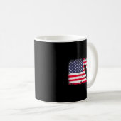 Bald Eagle Usa Flag Patriotic Fourth Of July Dom コーヒーマグカップ (正面右)