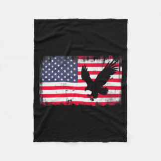 Bald Eagle Usa Flag Patriotic Fourth Of July Dom フリースブランケット
