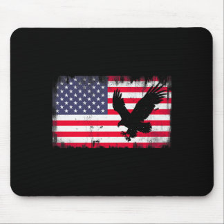 Bald Eagle Usa Flag Patriotic Fourth Of July Dom マウスパッド