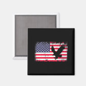 Bald Eagle Usa Flag Patriotic Fourth Of July Dom マグネット (正面/裏面)