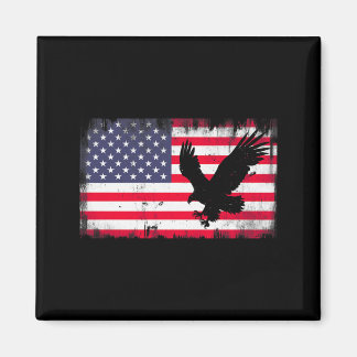 Bald Eagle Usa Flag Patriotic Fourth Of July Dom マグネット