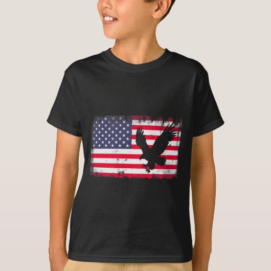 Bald Eagle Usa Flag Patriotic Fourth Of July Dom Tシャツ (正面)