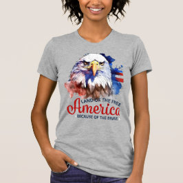 Bald Eagle-USA-Land of the free home of the Brave Tシャツ