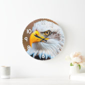 Bald Eagle Wall Clock – American Eagle Wildlife Na ラージ壁時計 (ホーム)