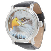 Bald Eagle Wall Clock – American Eagle Wildlife Na 腕時計 (アングル)