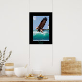 Bald Eagle, Waves & Lighthouse Art Poster ポスター (キッチン)