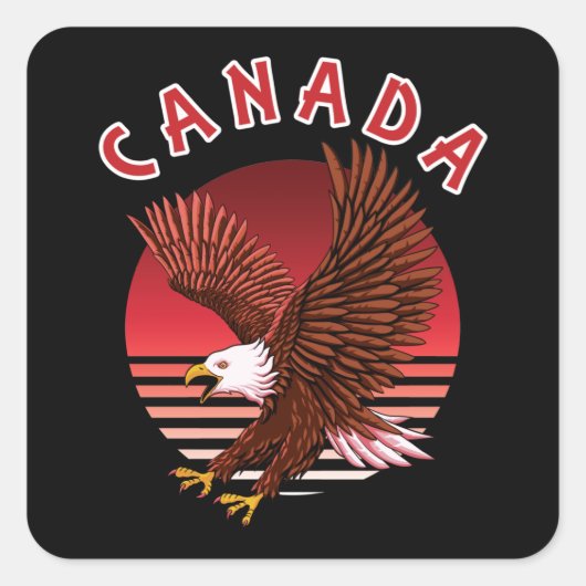 Bald Eagle Wildlife – カナダ スクエアシール (正面)