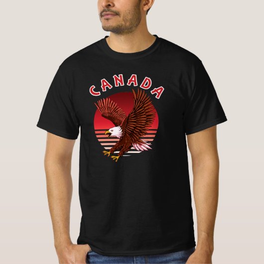 Bald Eagle Wildlife – カナダ Tシャツ (正面)