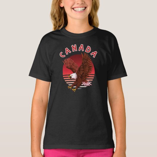 Bald Eagle Wildlife – カナダ Tシャツ (正面)