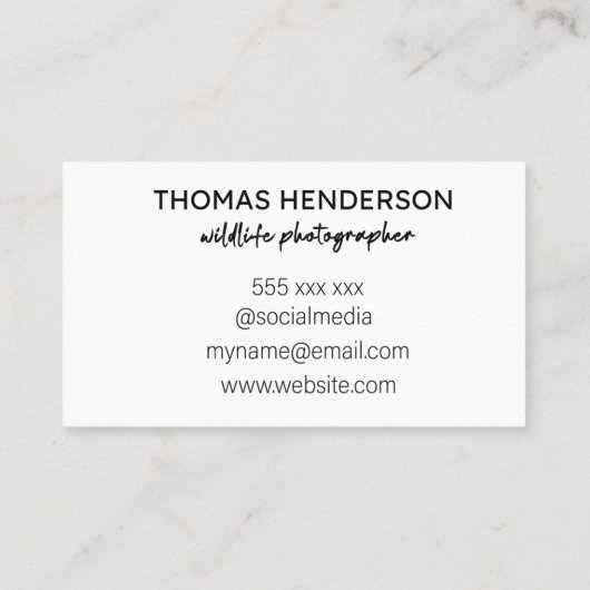 Bald Eagle Wildlife Photographer名刺 名刺 (裏面)